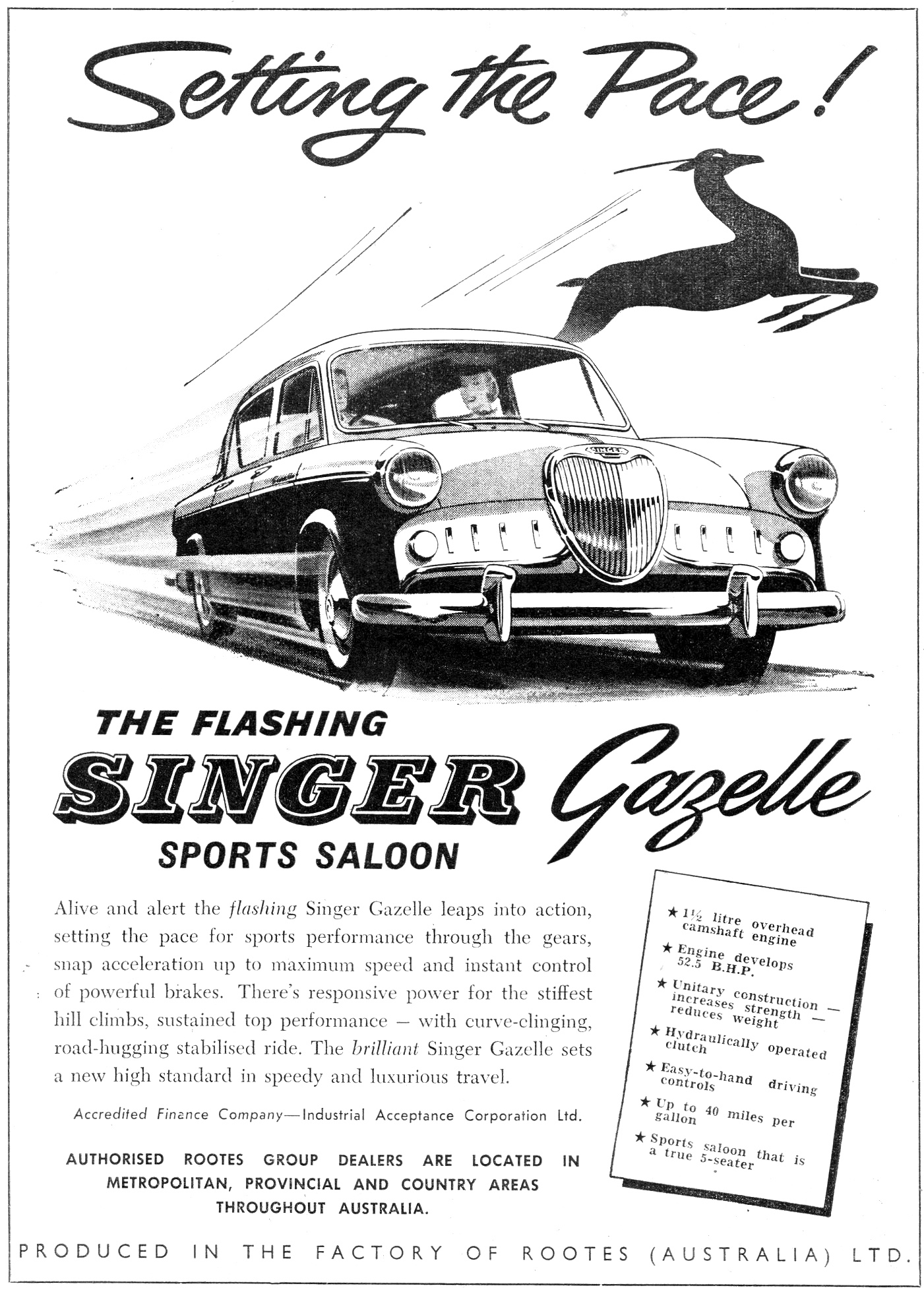 1958 Singer Gazelle Sports Sedan Rootes Group